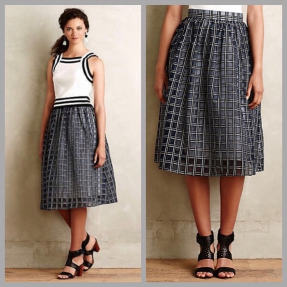 Anthropologie Sam & Lavi checkered skirt XS NWT